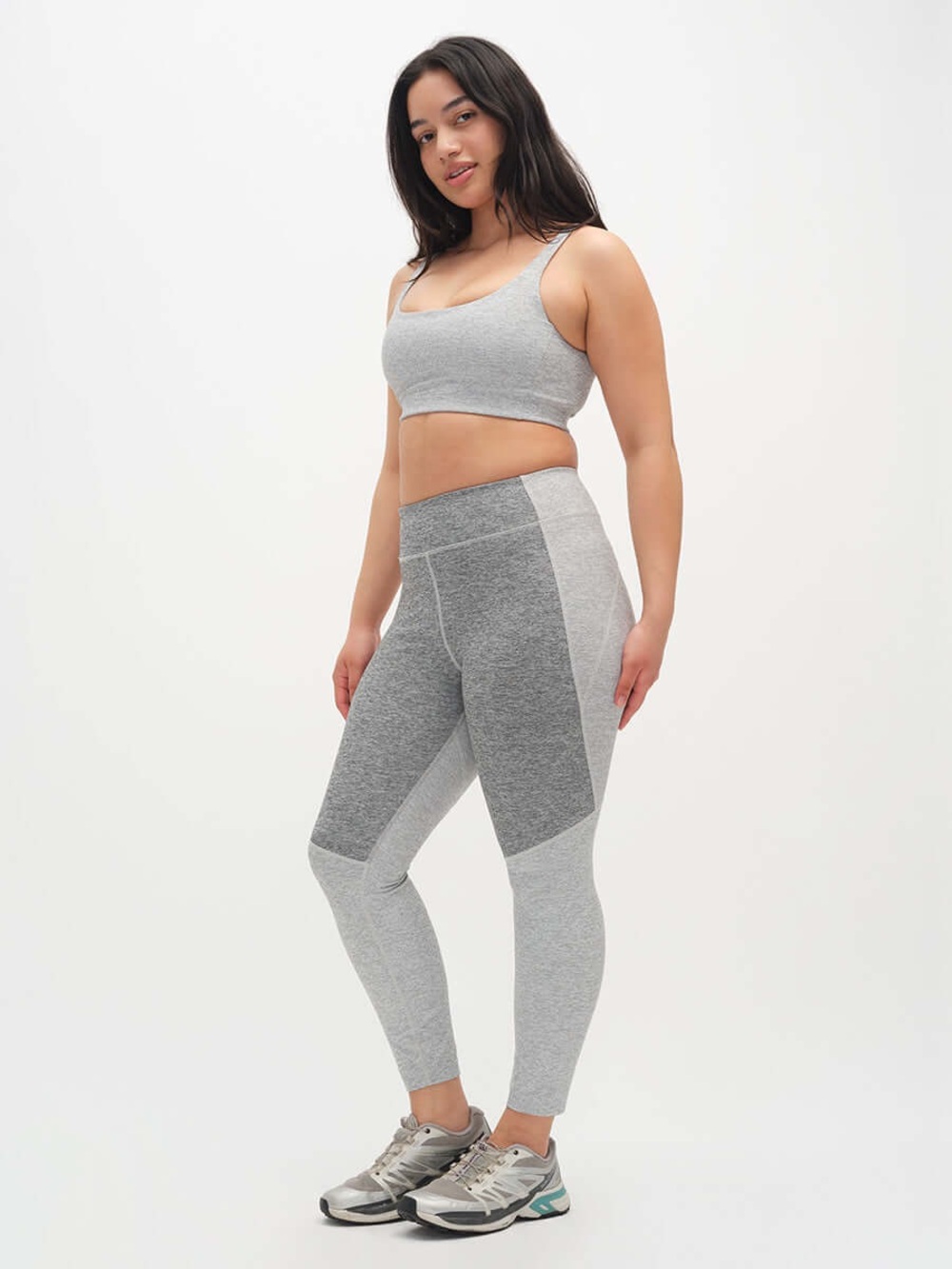 Outdoor Voices Colorblock Leggings Grey | Size Small